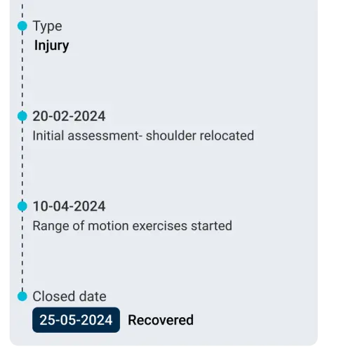 Medical History and Rehabilitation Tracking